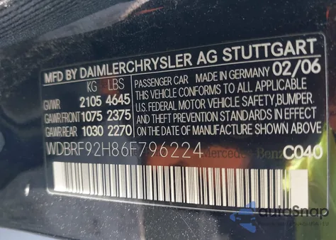 2006 Mercedes-Benz C 280 Luxury 4Matic из США, поврежденный, VIN WDBRF92H86F796224